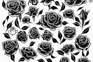 black rose with fish behind it tattoo idea