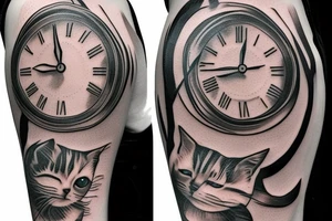 Cataleya and clock tattoo idea