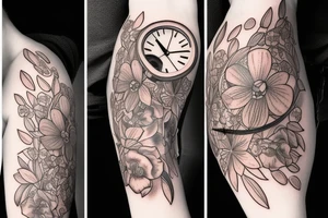 Cataleya orchid and clock tattoo idea