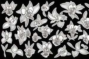 Cataleya orchids and pocker clocks tattoo idea