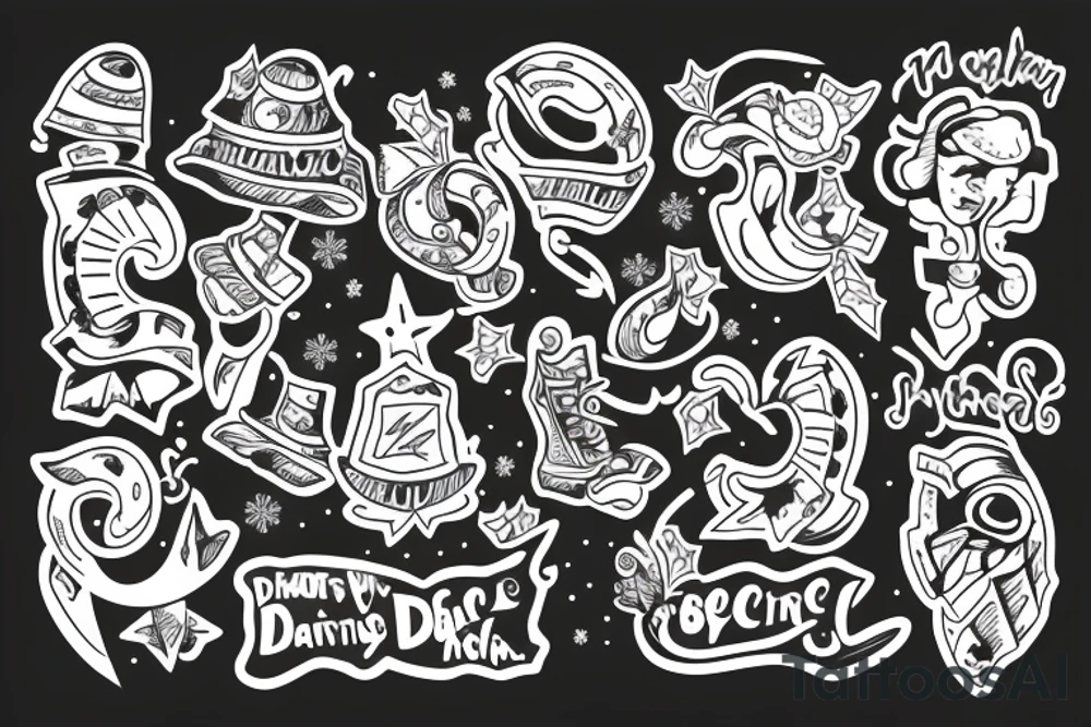 coding, dancing, holiday tattoo idea