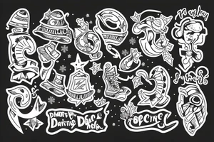 coding, dancing, holiday tattoo idea