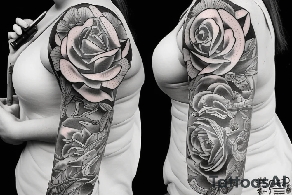woman with gun tattoo idea