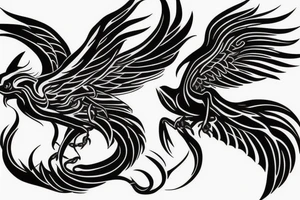 a beautiful flying phoenix and a scorpion tattoo idea