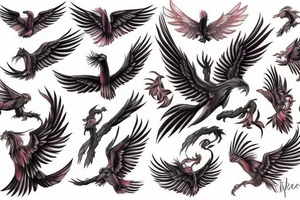 a beautiful flying phoenix tattoo idea