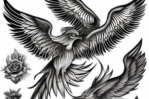 a beautiful flying phoenix tattoo idea