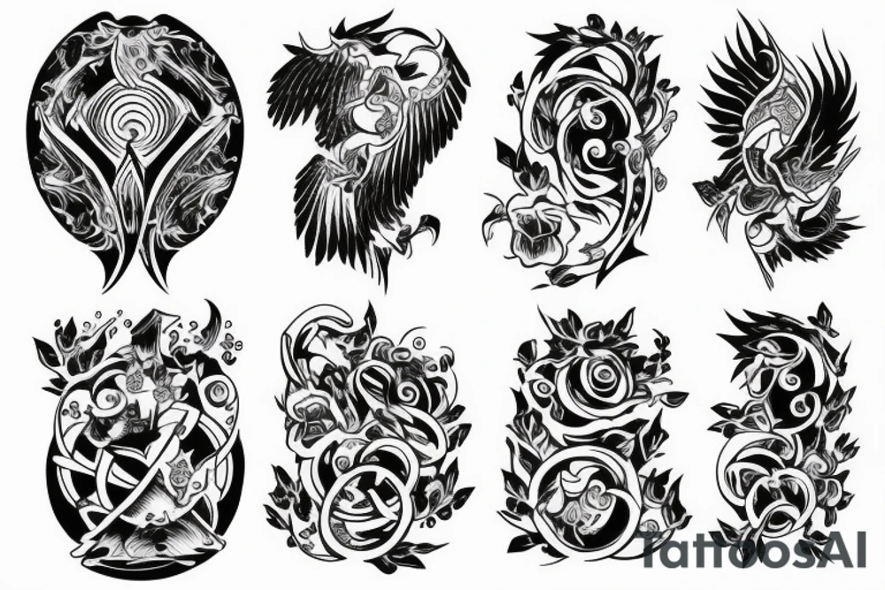 Full back, symbolism tattoo idea