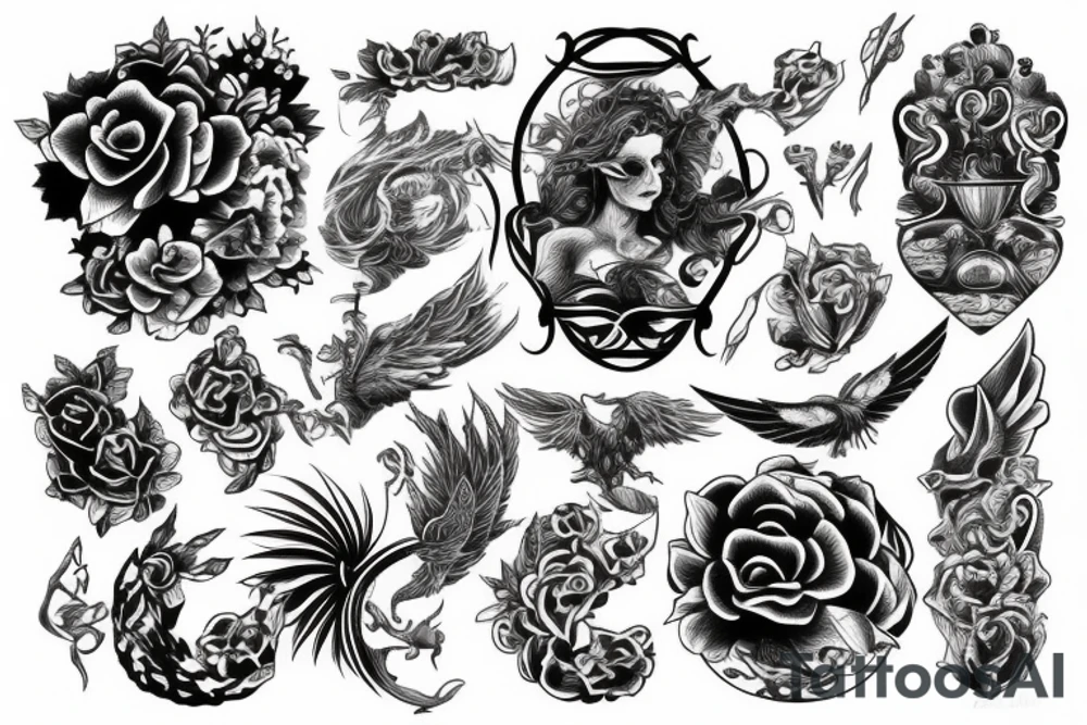 Full back, symbolism tattoo idea