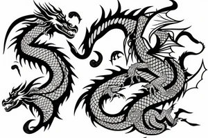 dragon from shoulder to chest tattoo idea