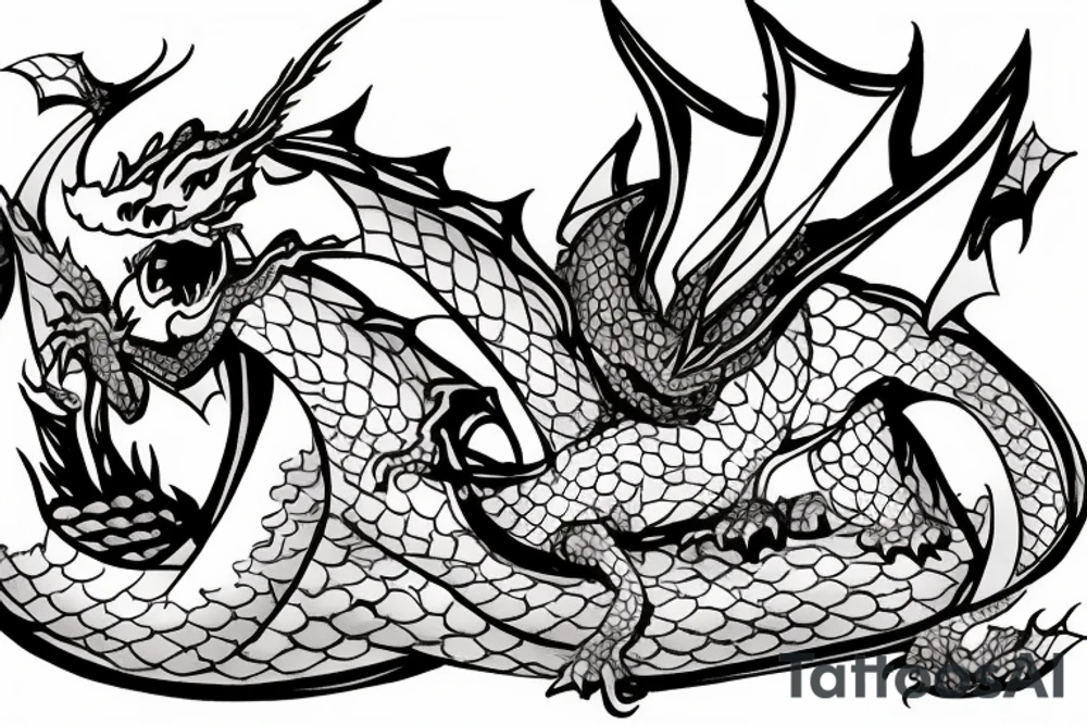 Awkward dragon on hoard of video games tattoo idea