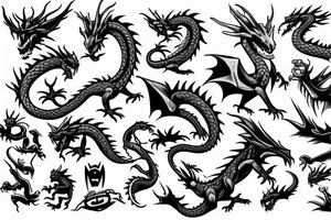 dragon on hoard of video games tattoo idea