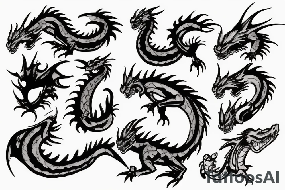 dragon on hoard of video games tattoo idea