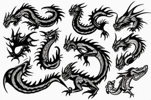 dragon on hoard of video games tattoo idea