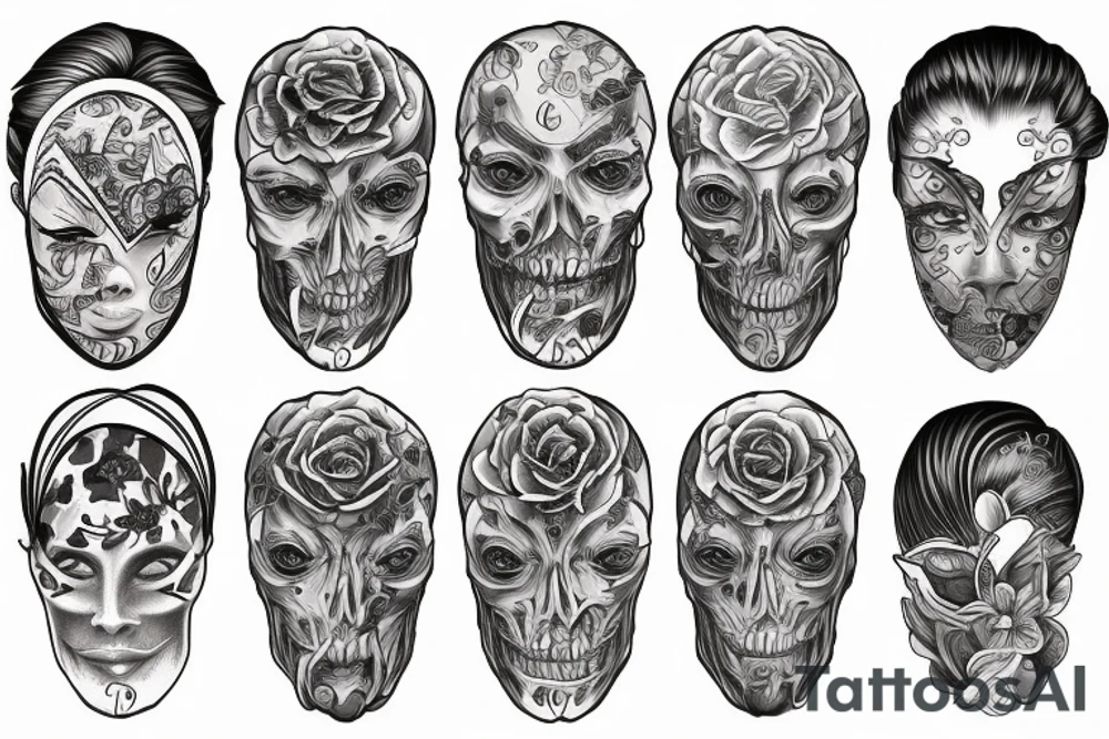 Various connecting lines tattoo idea