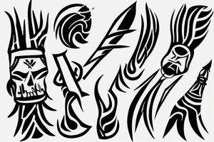 burning spears crossed each other tattoo idea
