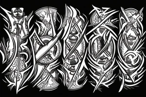 burning spears crossed each other tattoo idea