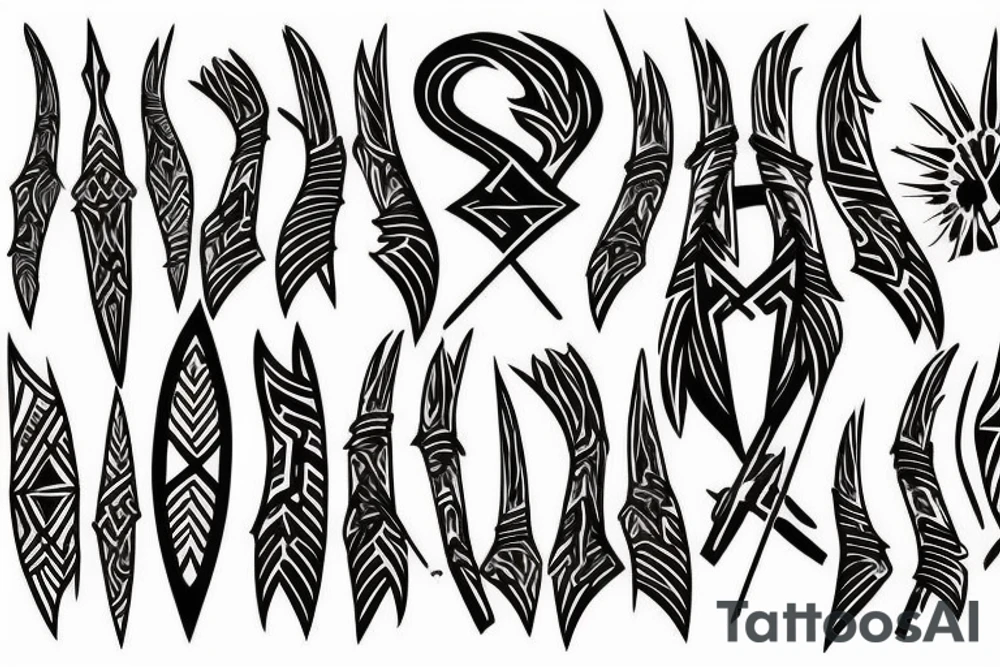 burning spears crossed each other tattoo idea