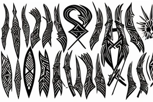 burning spears crossed each other tattoo idea