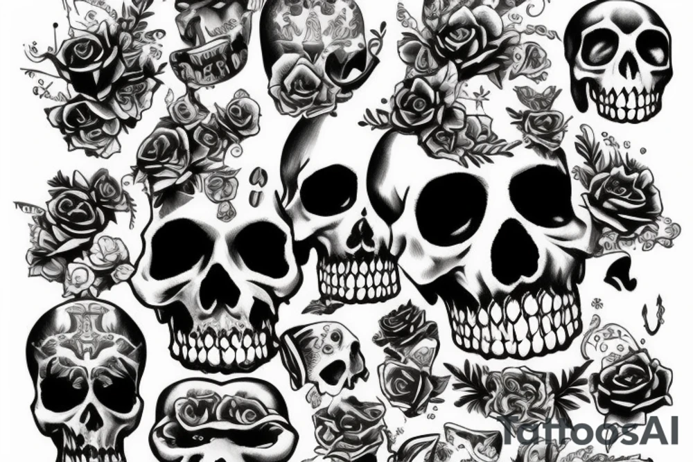 Santa Muerta with gun tattoo idea