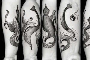 Sea goat and a lady tattoo idea