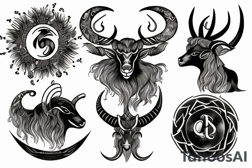 Capricorn and vigro zodiac sign tattoo idea