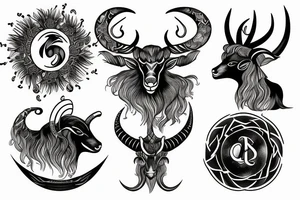 Capricorn and vigro zodiac sign tattoo idea