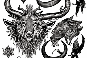 Capricorn and vigro zodiac sign tattoo idea