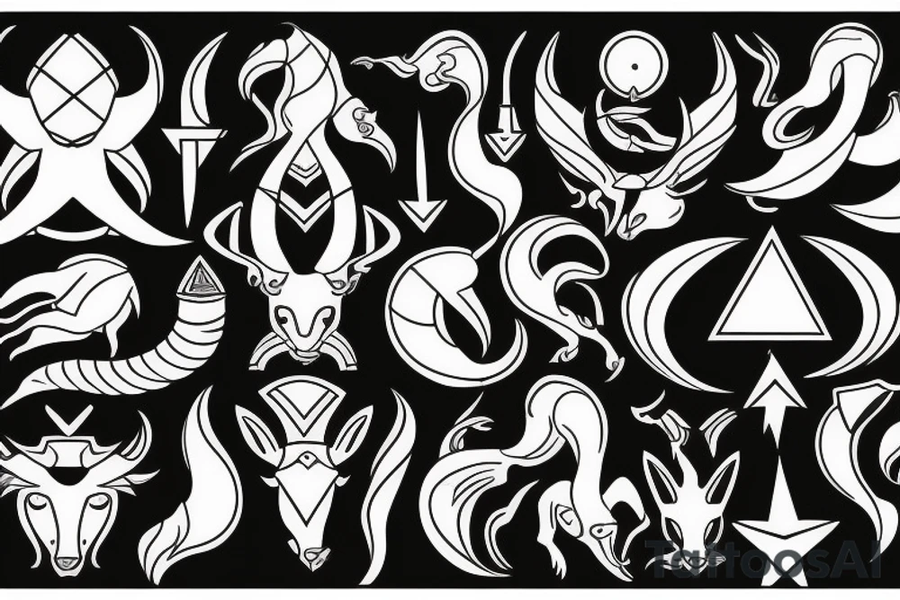 Capricorn and vigro zodiac sign tattoo idea