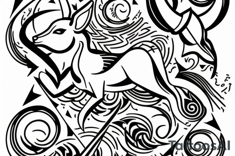 Capricorn and vigro zodiac sign tattoo idea