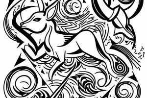 Capricorn and vigro zodiac sign tattoo idea