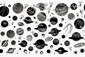 jellyfish mixed with a planet tattoo idea