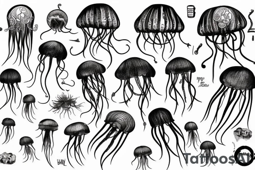 a beer drinking jellyfish tattoo idea