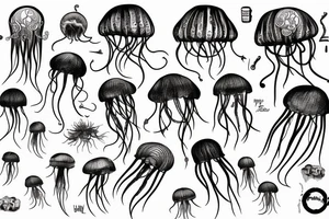 a beer drinking jellyfish tattoo idea