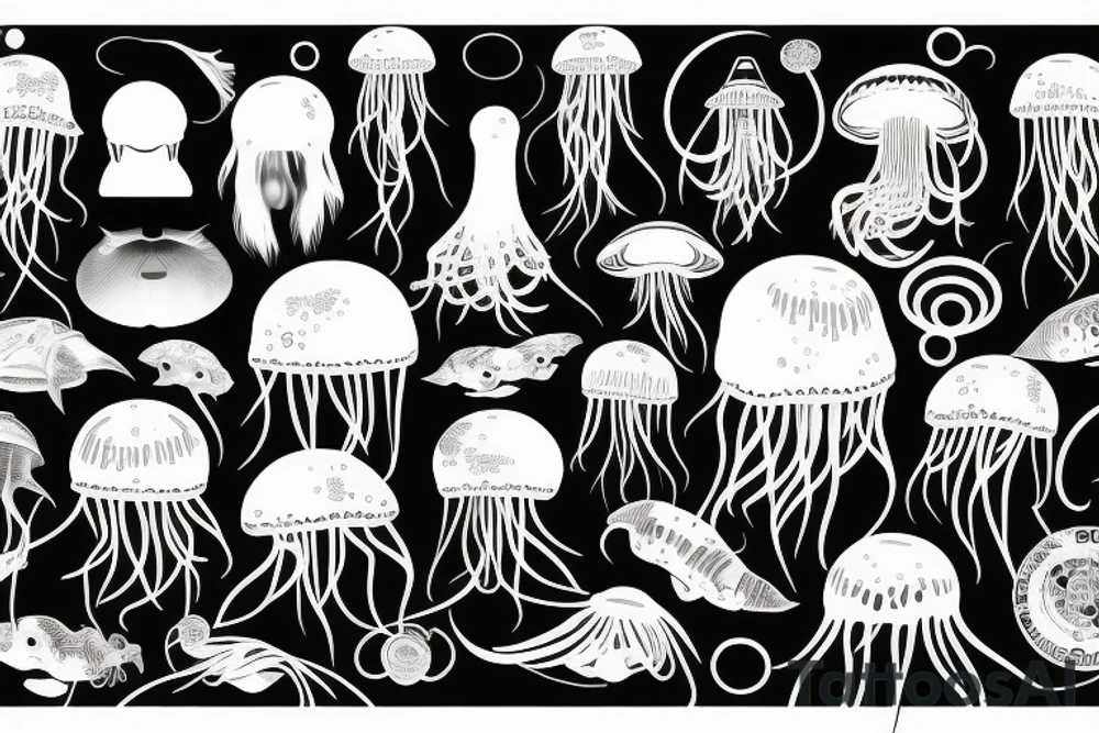 a beer drinking jellyfish tattoo idea