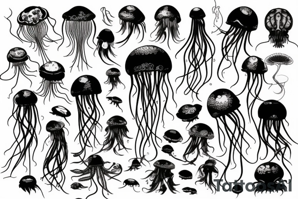a beer drinking jellyfish tattoo idea