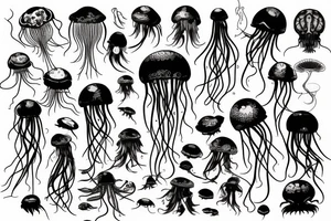 a beer drinking jellyfish tattoo idea