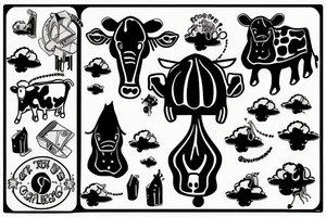 Cow abducting UFO tattoo idea