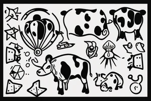 Cow abducting UFO tattoo idea