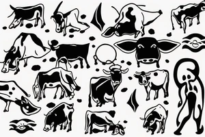 Cow abducting aliens with rays tattoo idea