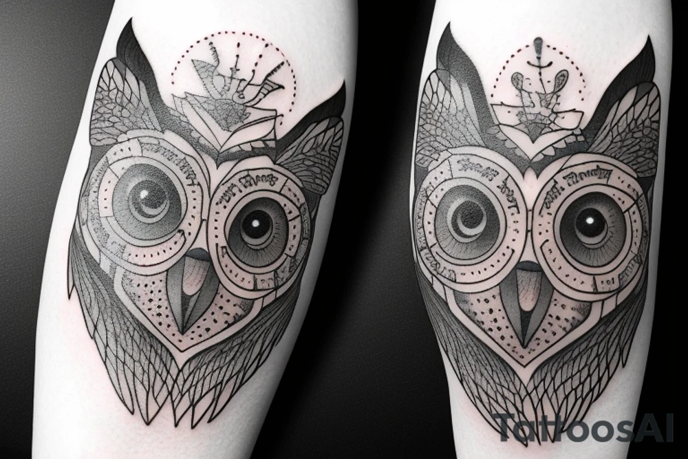 bear and owl tattoo idea