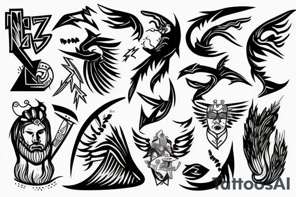 Zeus holding a lightning tattoo idea