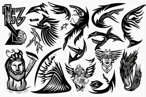 Zeus holding a lightning tattoo idea