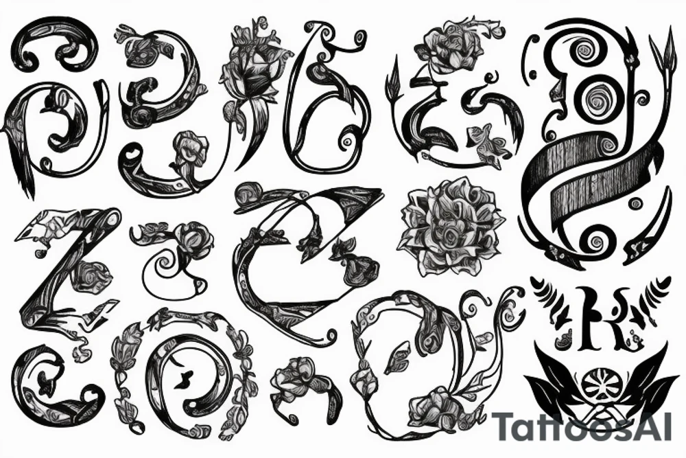 Should contain letter R and C and Zodiac sings of Aris and cancer tattoo idea