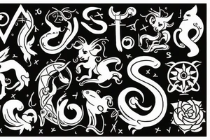 Should contain letter R and C and Zodiac sings of Aries and cancer tattoo idea