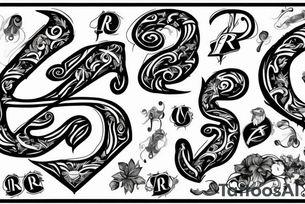 Should contain letter R and C tattoo idea