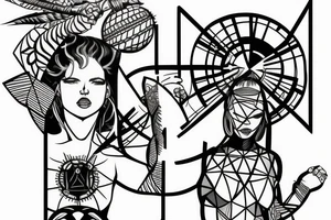 female atlas holding up the world tattoo idea