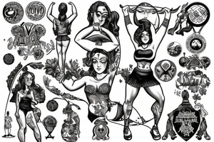 female atlas holding up the world tattoo idea