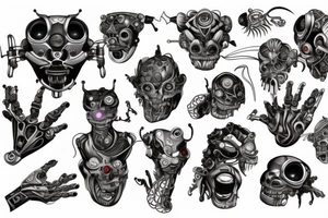 Robotic demon tattoo idea