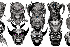 Robotic demon head tattoo idea