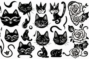 black gothic cat tattoo idea